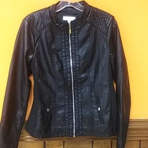 New Directions faux leather blazer size Med